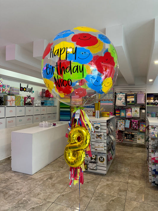 Globo Burbuja + Número Chico