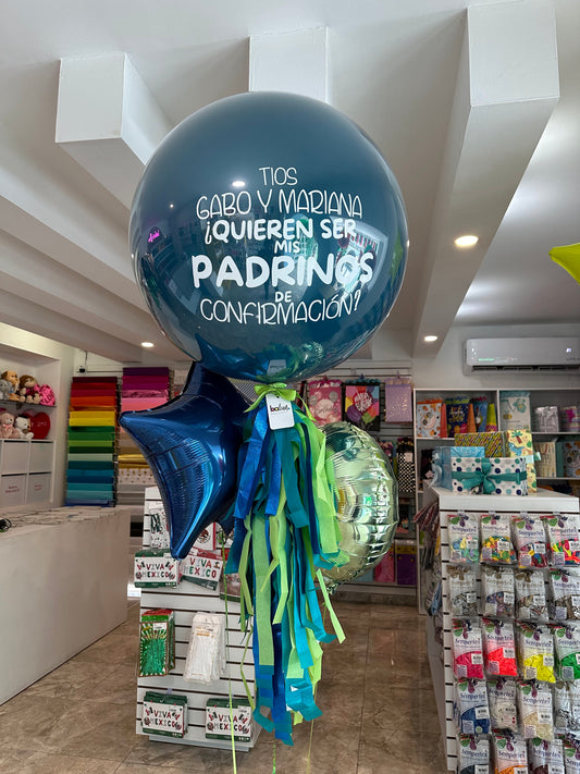 Globo Burbuja + 1 Redondo + 1 Estrella