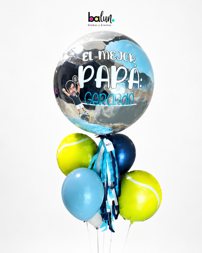 Globo Burbuja + 3 Globos Látex + 2 Pelotas de Padel+ Avatar de Padel