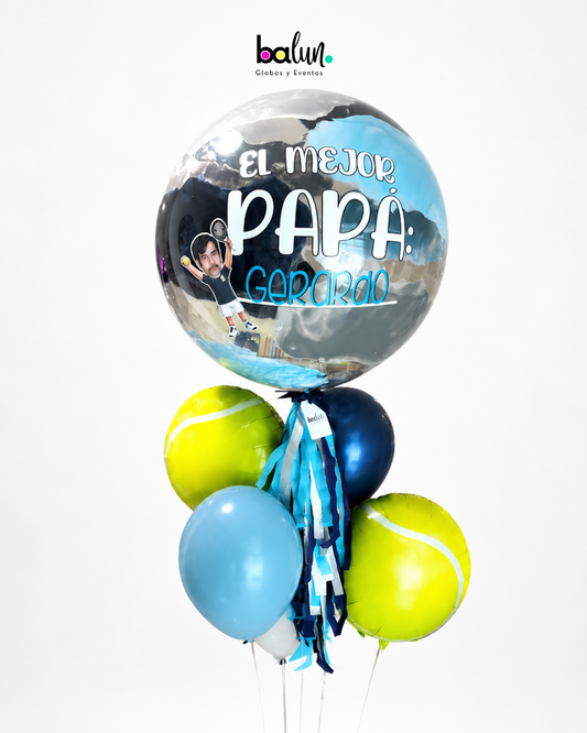 Globo Burbuja + 3 Globos Látex + 2 Pelotas de Padel+ Avatar de Padel