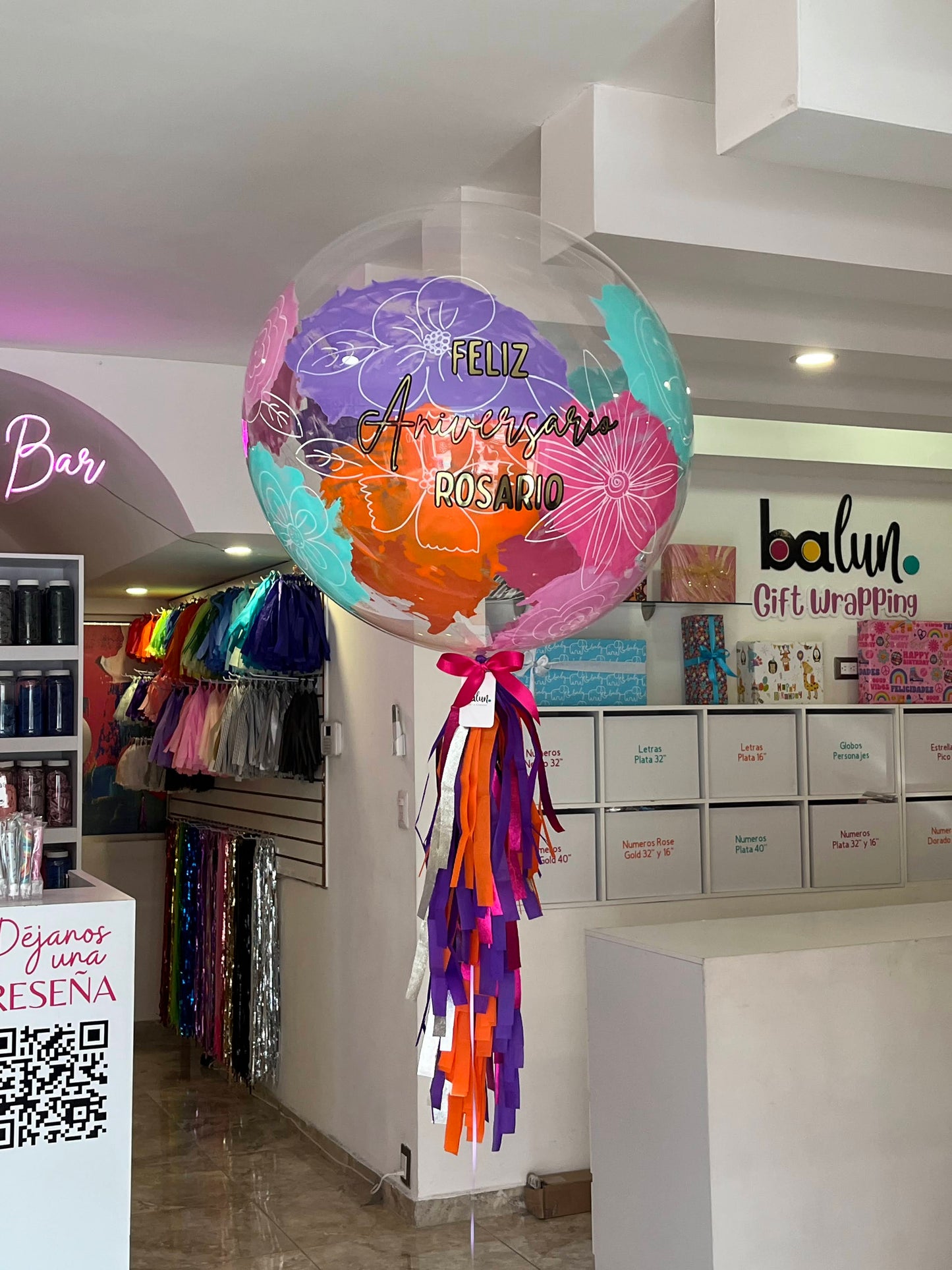 Globo Burbuja Diseño de Flores