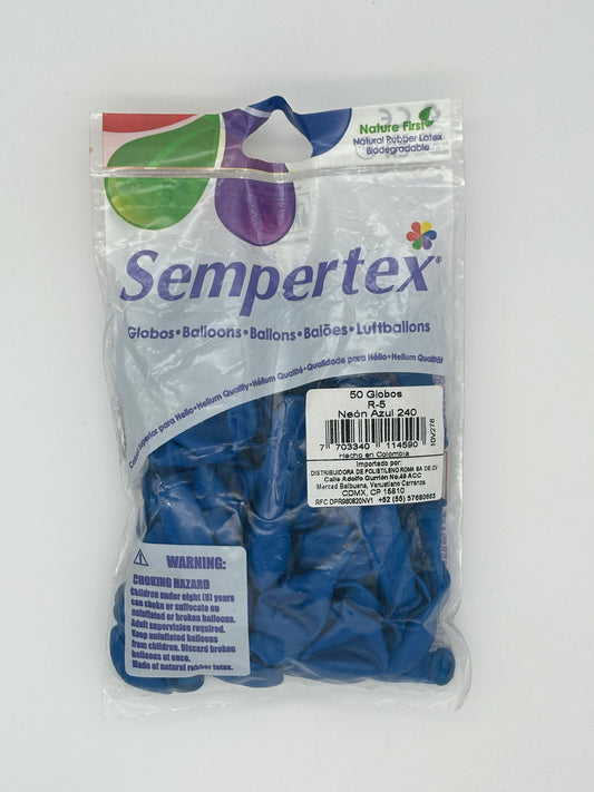 Neon Azul 5" (Bolsa 50pzs) Sempertex