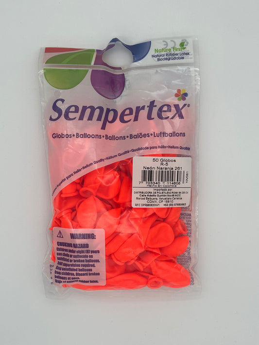 Neon Naranja 5" (Bolsa 50pzs) Sempertex