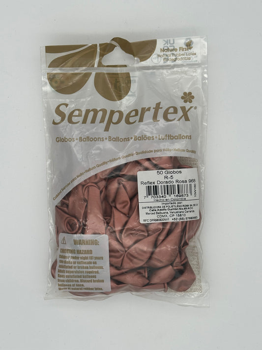 Reflex Dorado Rosa 5" (Bolsa 50pzs) Sempertex