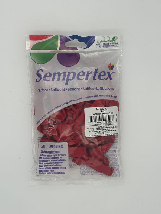 Fashion Rojo 5" (Bolsa 50pzs) Sempertex