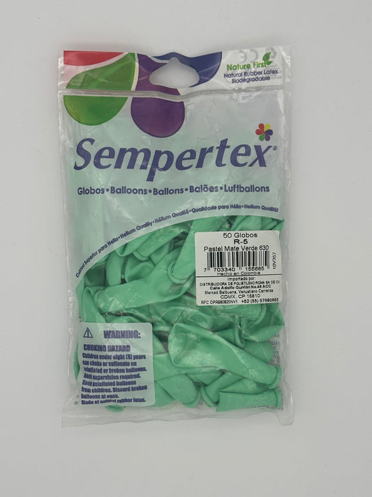 Pastel Mate Verde 5" (Bolsa 50pzs) Sempertex