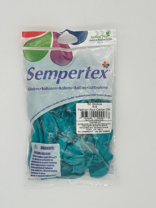 Fashion Azul Caribe 5" (Bolsa 50pzs) Sempertex