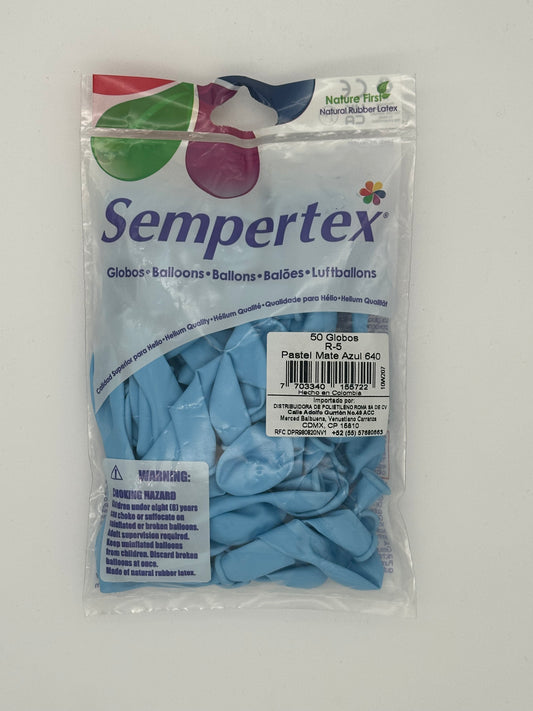Pastel Mate Azul 5" (Bolsa 50pzs) Sempertex