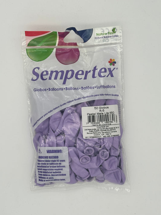 Pastel Mate Lila 5" (Bolsa 50pzs) Sempertex