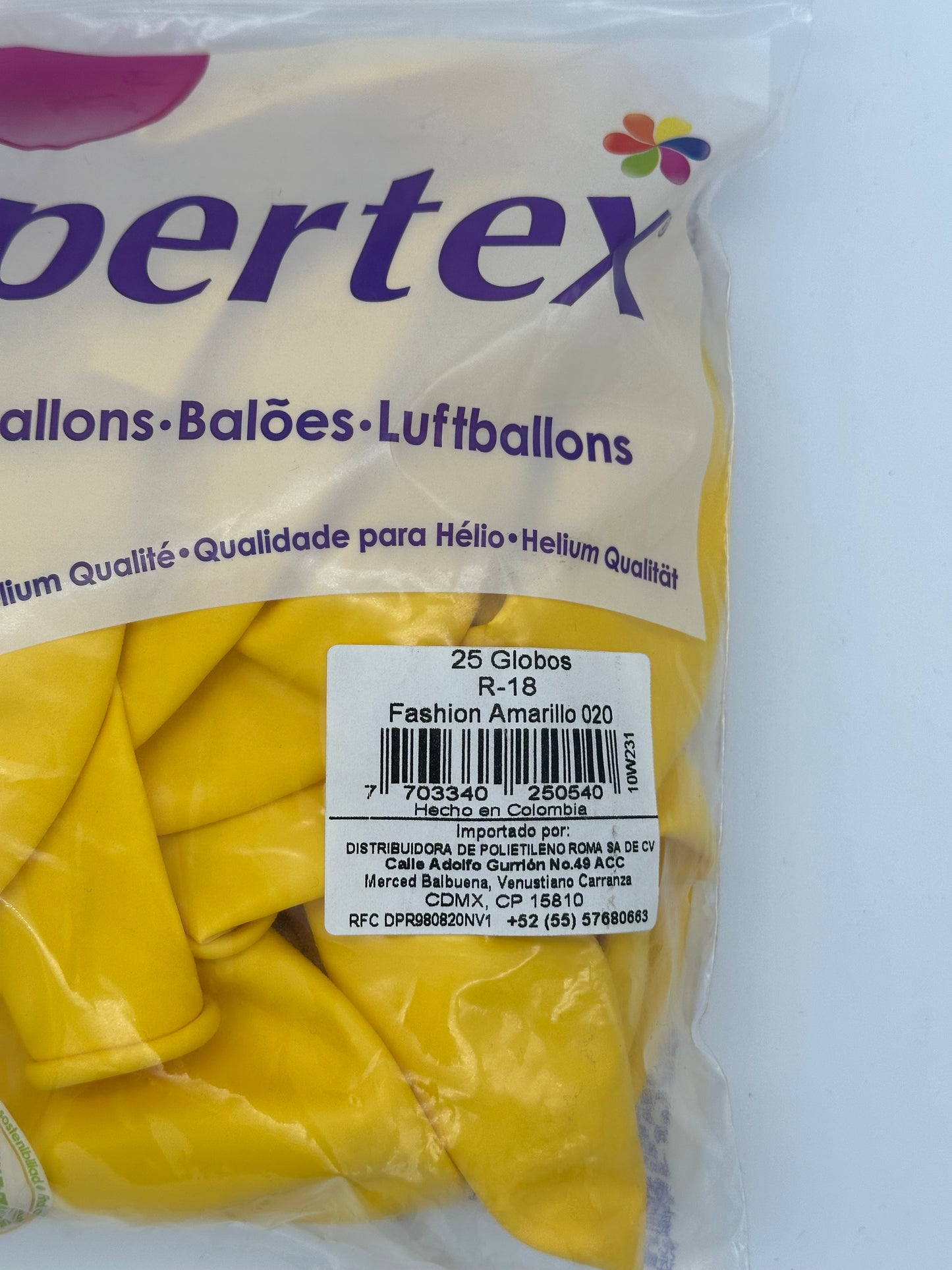 Fashion Amarillo 18" (Bolsa 25pzs) Sempertex