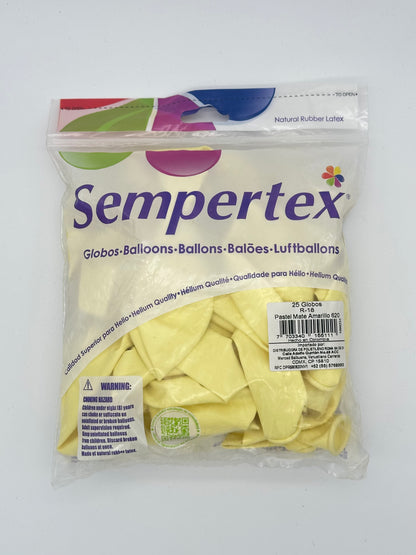 Pastel Mate 18" Sempertex (Bolsa 25pzs)