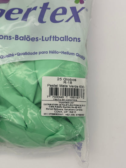 Pastel Mate Verde 18" (Bolsa 25pzs) Sempertex