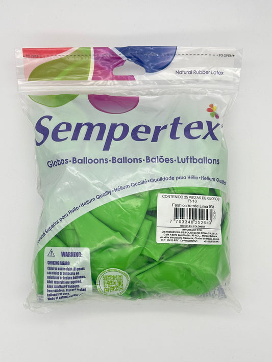 Fashion Verde Lima 18" (Bolsa 25pzs) Sempertex