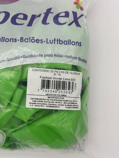 Fashion Verde Lima 18" (Bolsa 25pzs) Sempertex