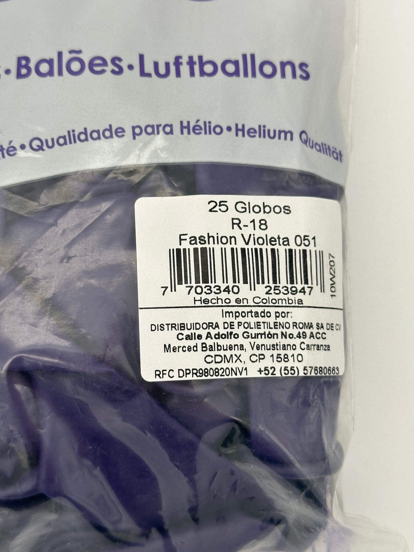 Fashion Violeta 18" (Bolsa 25pzs) Sempertex