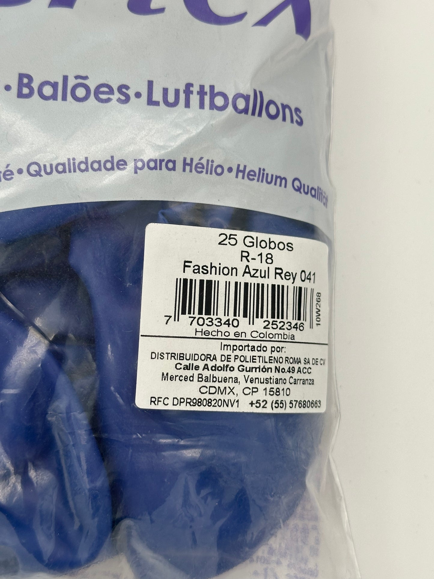 Fashion Azul Rey 18" (Bolsa 25pzs) Sempertex