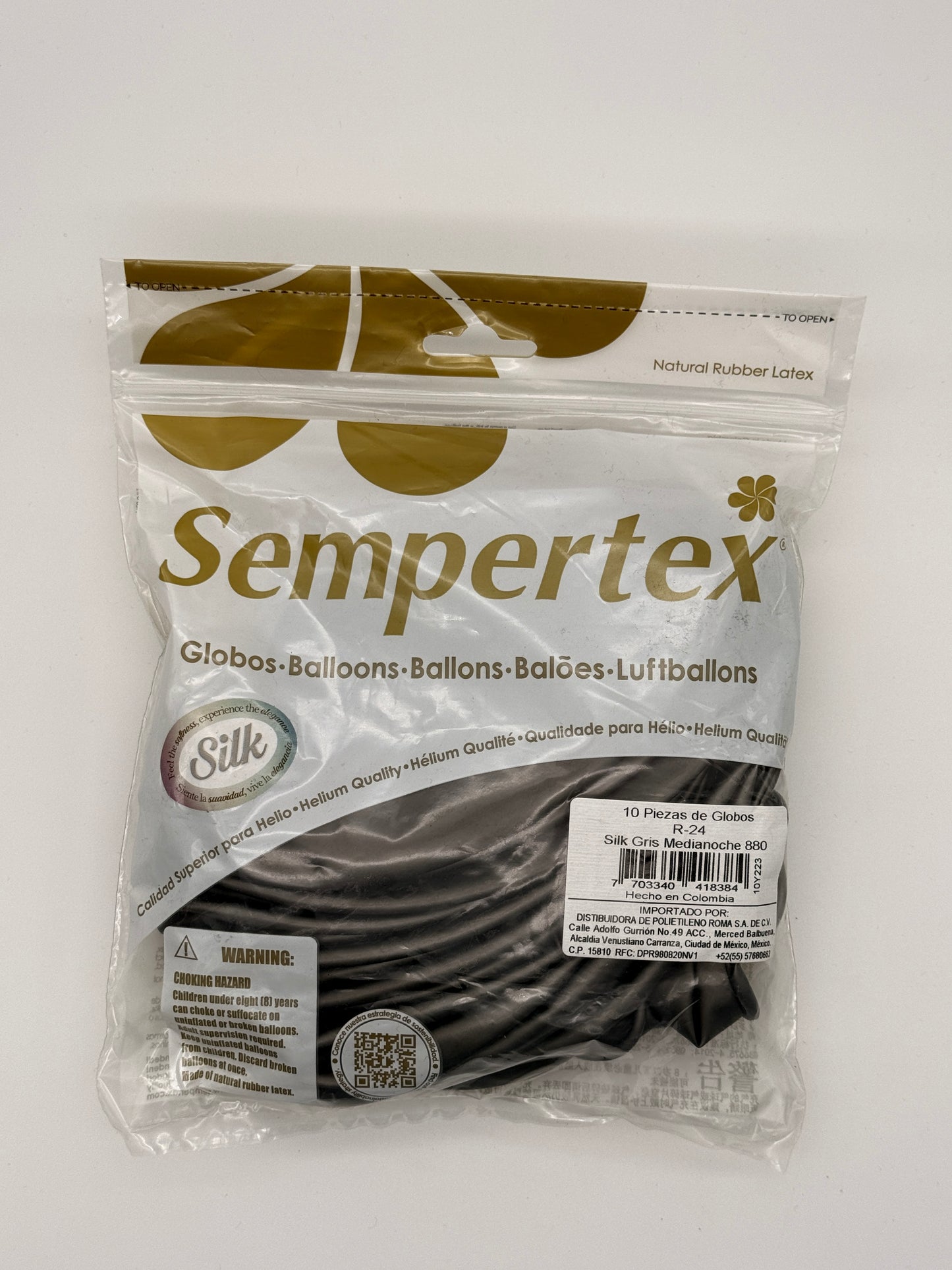 Silk Gris Medianoche 24" (Bolsa 10pzs) Sempertex