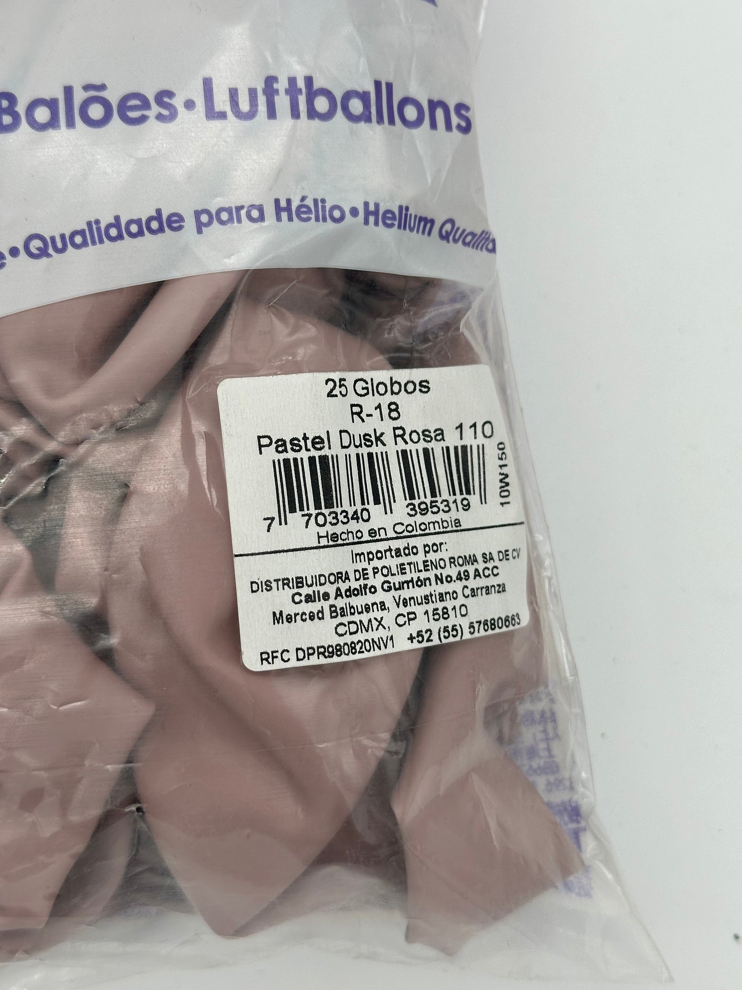 Pastel Dusk Rosa 18" (Bolsa 25pzs) Sempertex