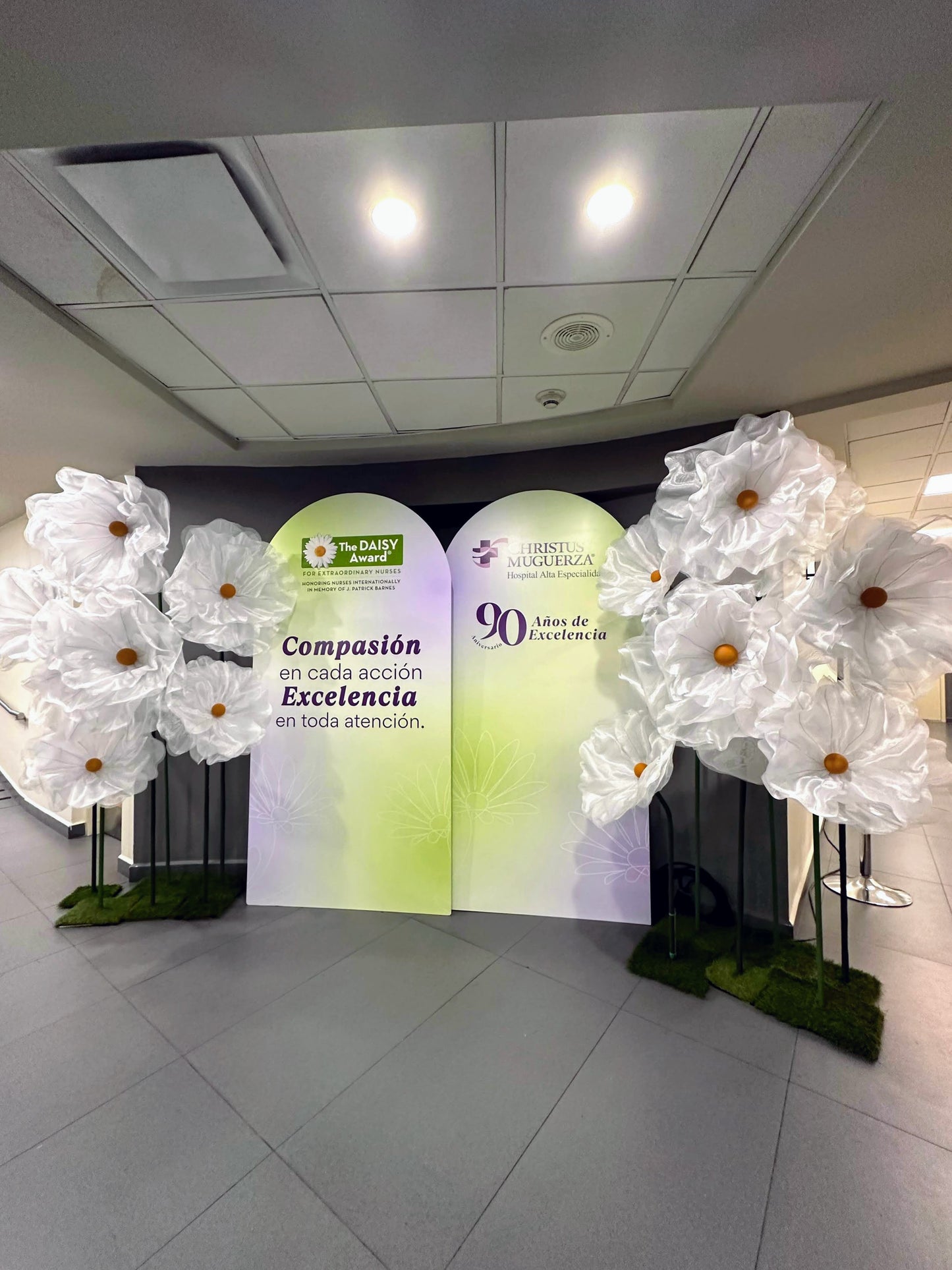 2 Mamparas Personalizadas + 12 Flores de Organza