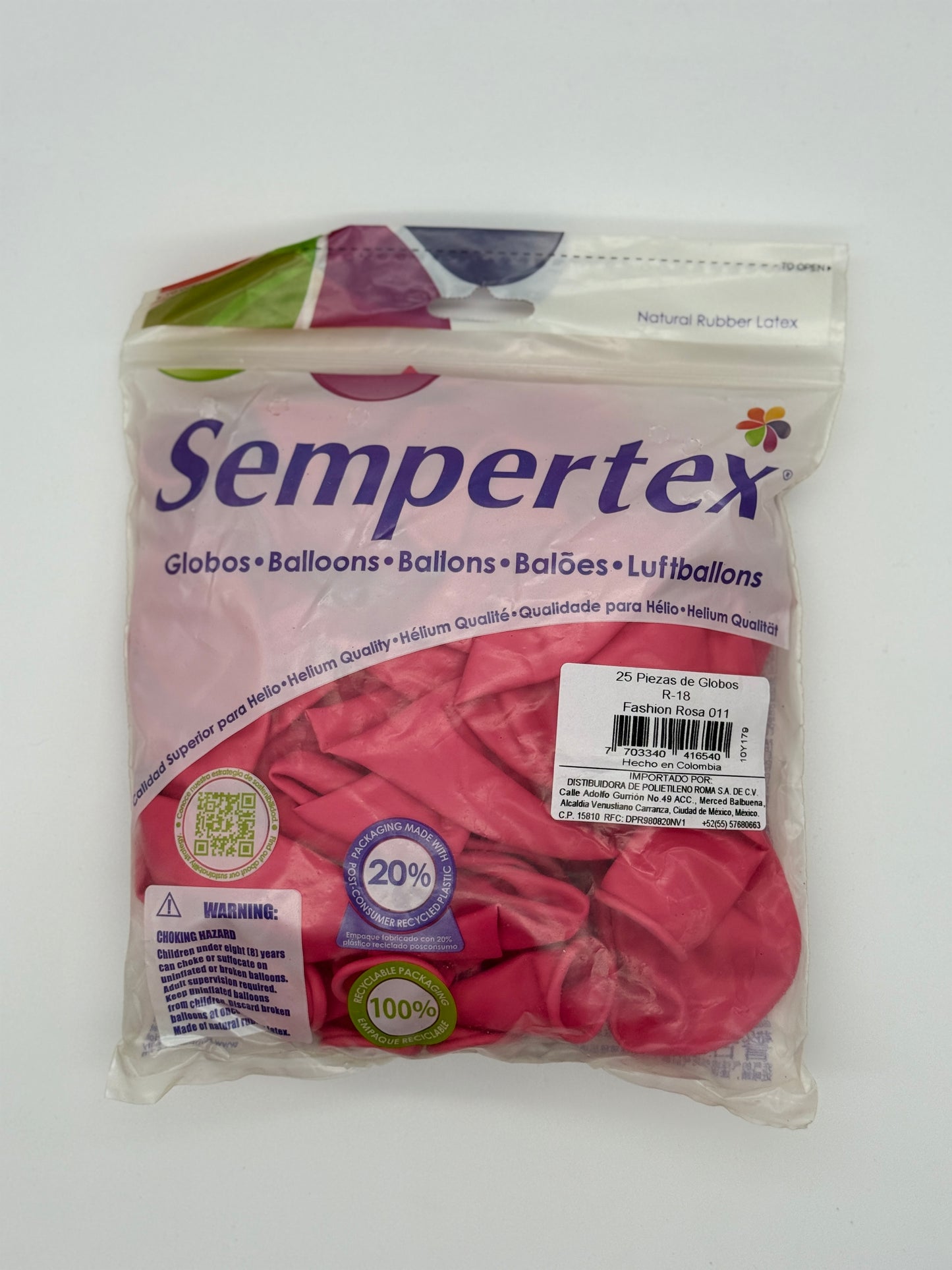 Fashion Rosa 18" (Bolsa 25pzs) Sempertex