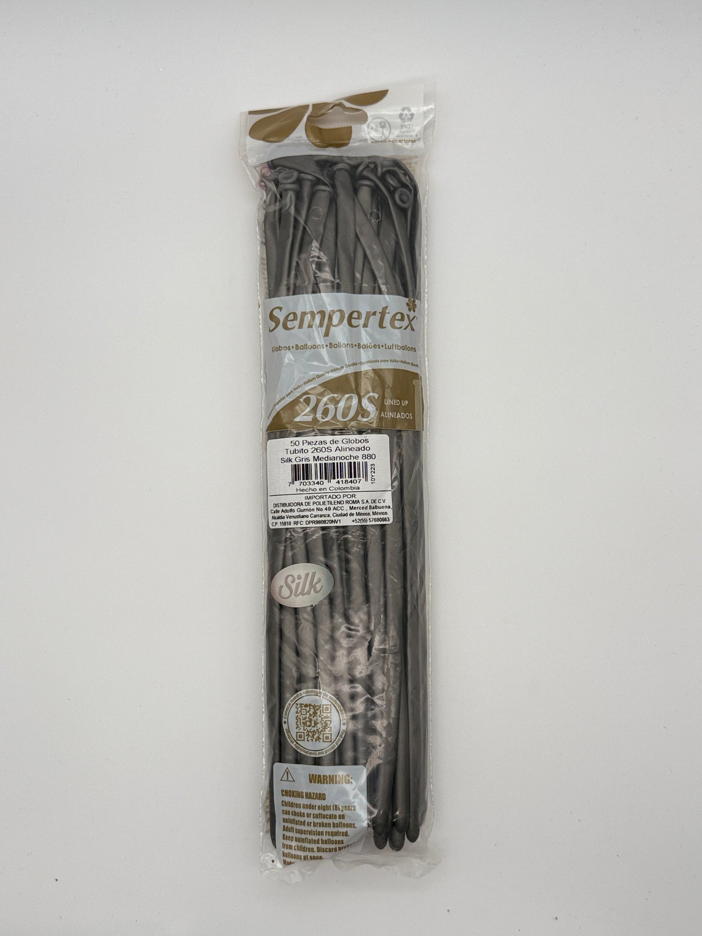 Silk Gris Medianoche T260 (Bolsa 50pzs) Sempertex