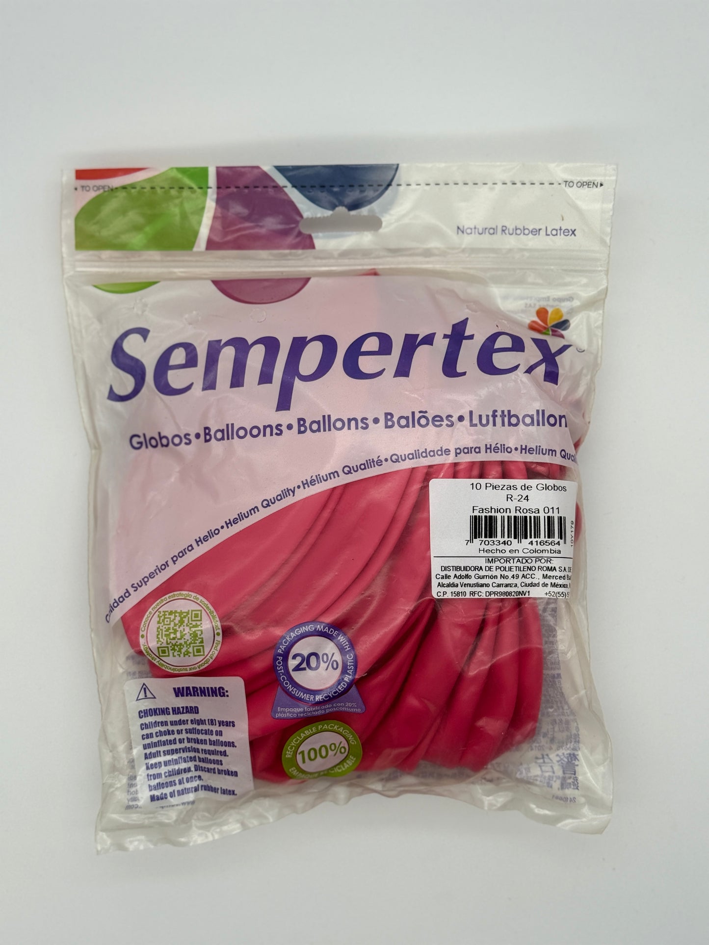 Fashion Rosa 24" (Bolsa 10pzs) Sempertex