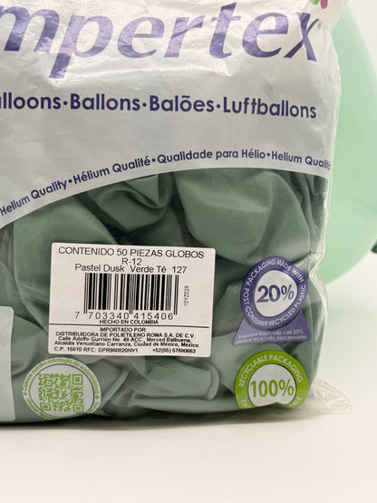 Pastel Dusk Té Verde 12" (Bolsa 50pzs) Sempertex