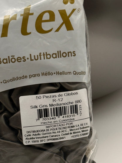 Silk Gris Medianoche 12" (Bolsa 50pzs) Sempertex