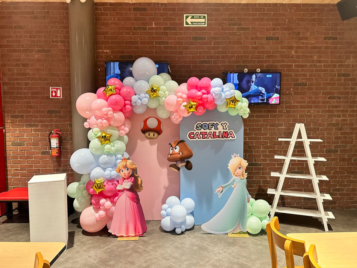 Set de 2 Mamparas Peach & Rosalina Mario Party