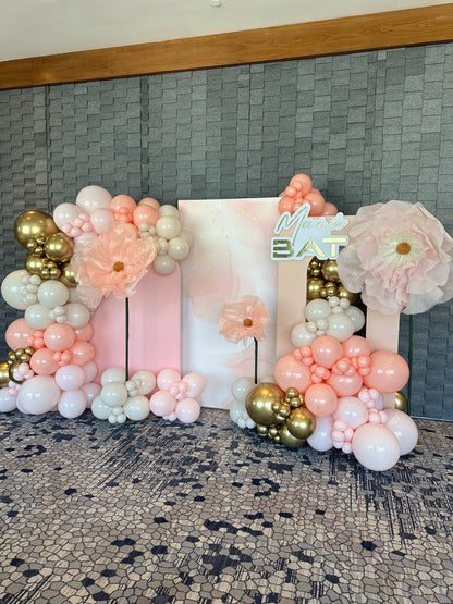 Mampara Personalizada + Arco + Flores de Organza