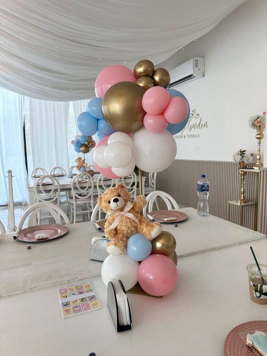 Centros de Mesa Osito con Nube de Globos