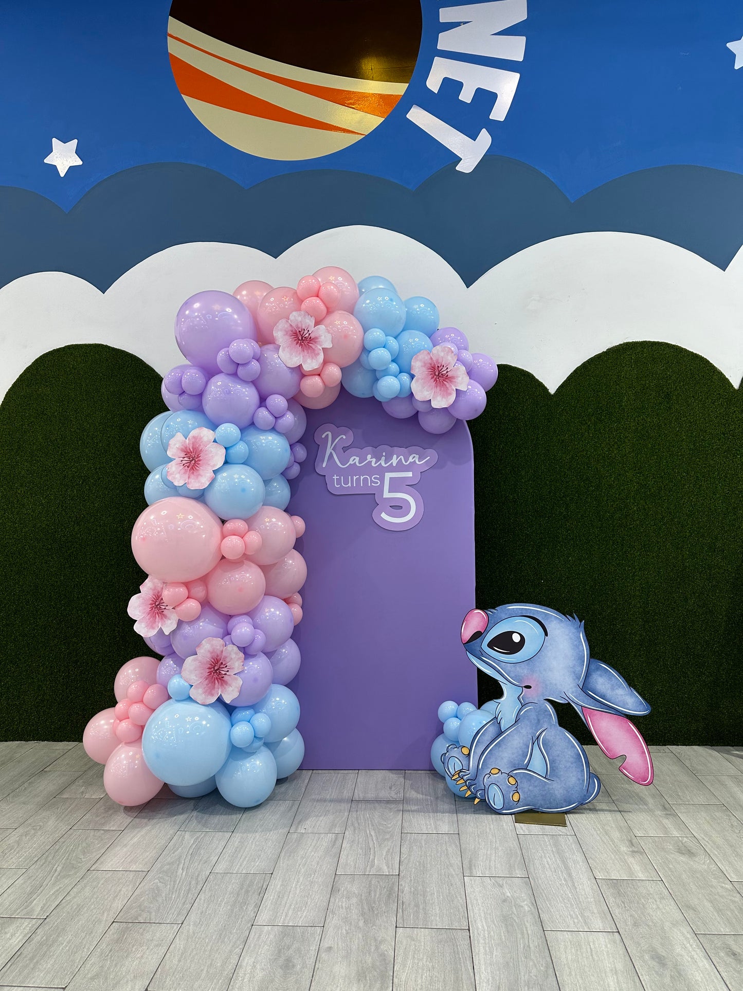 Mampara Stitch+ Flores