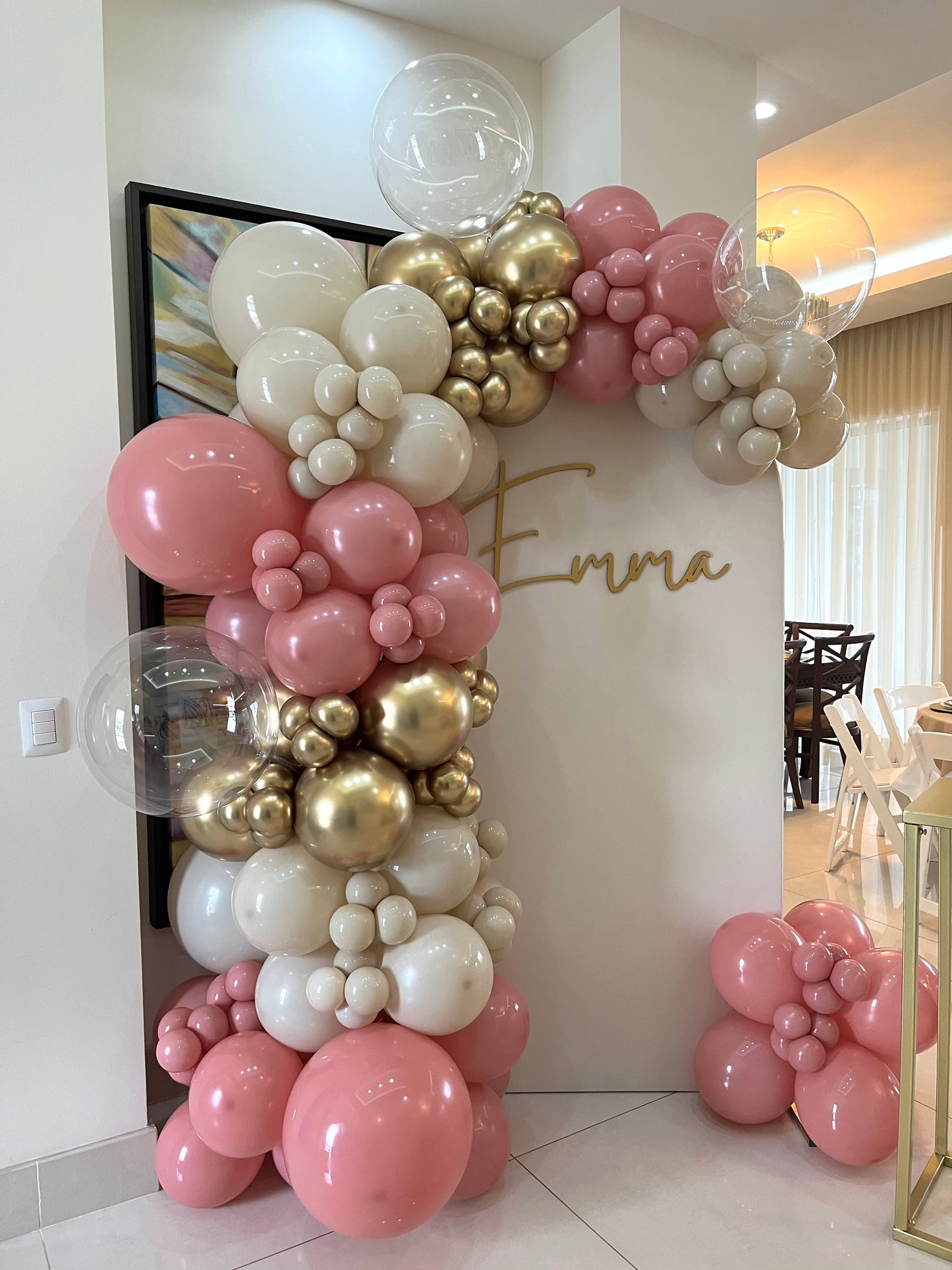 Mampara Baby Rosa + Nombre Personalizado