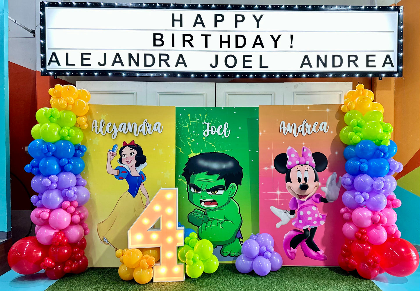 Set de 3 Mamparas Hulk, Minnie y Blanca Nieves