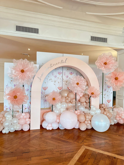 Set 4 Mamparas + Arco JUMBO + Flores Organza