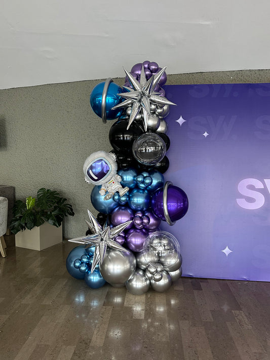 Columna de Globos Tema Espacio