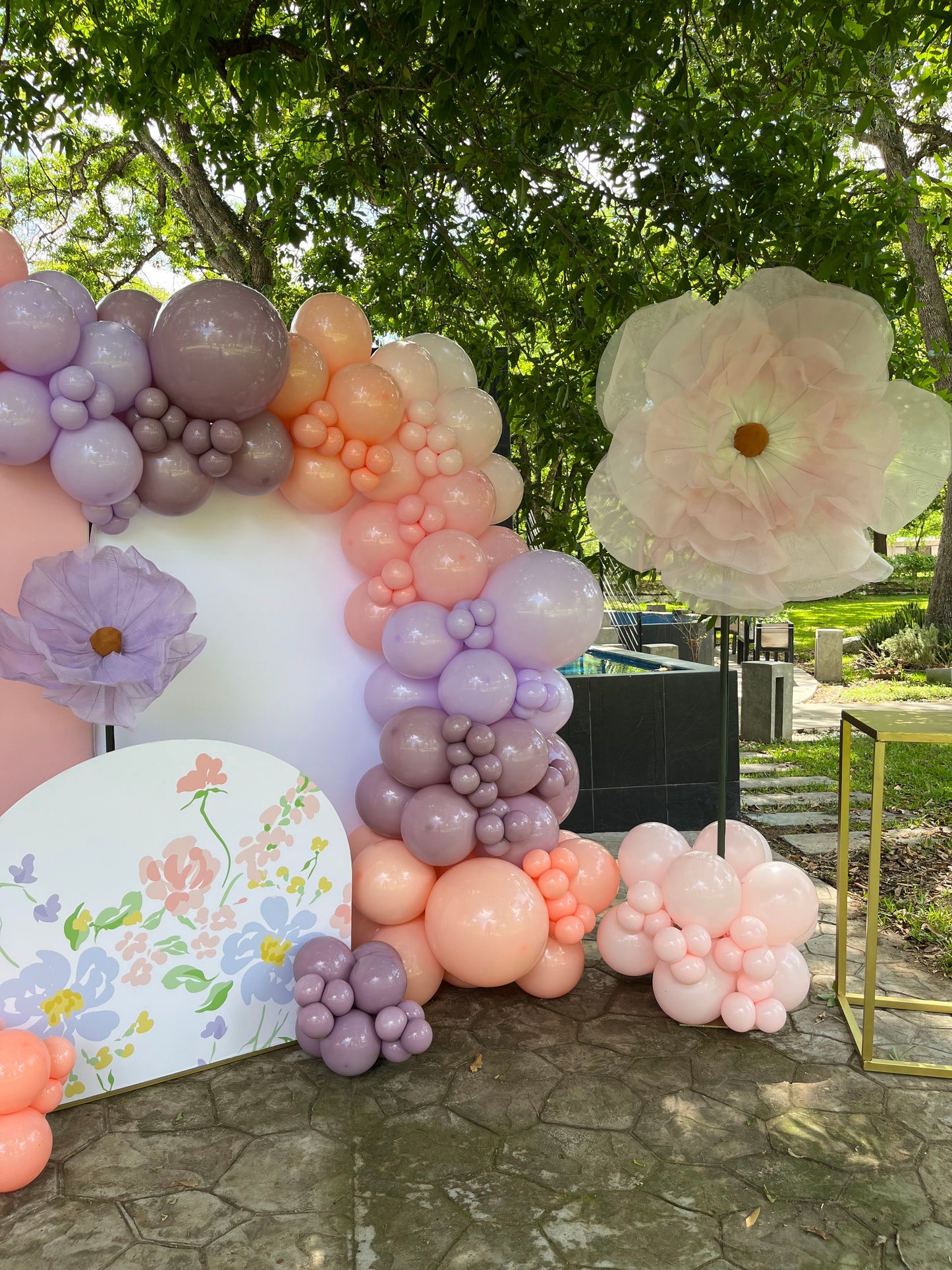 Set 4 Mamparas + Flores de Organza