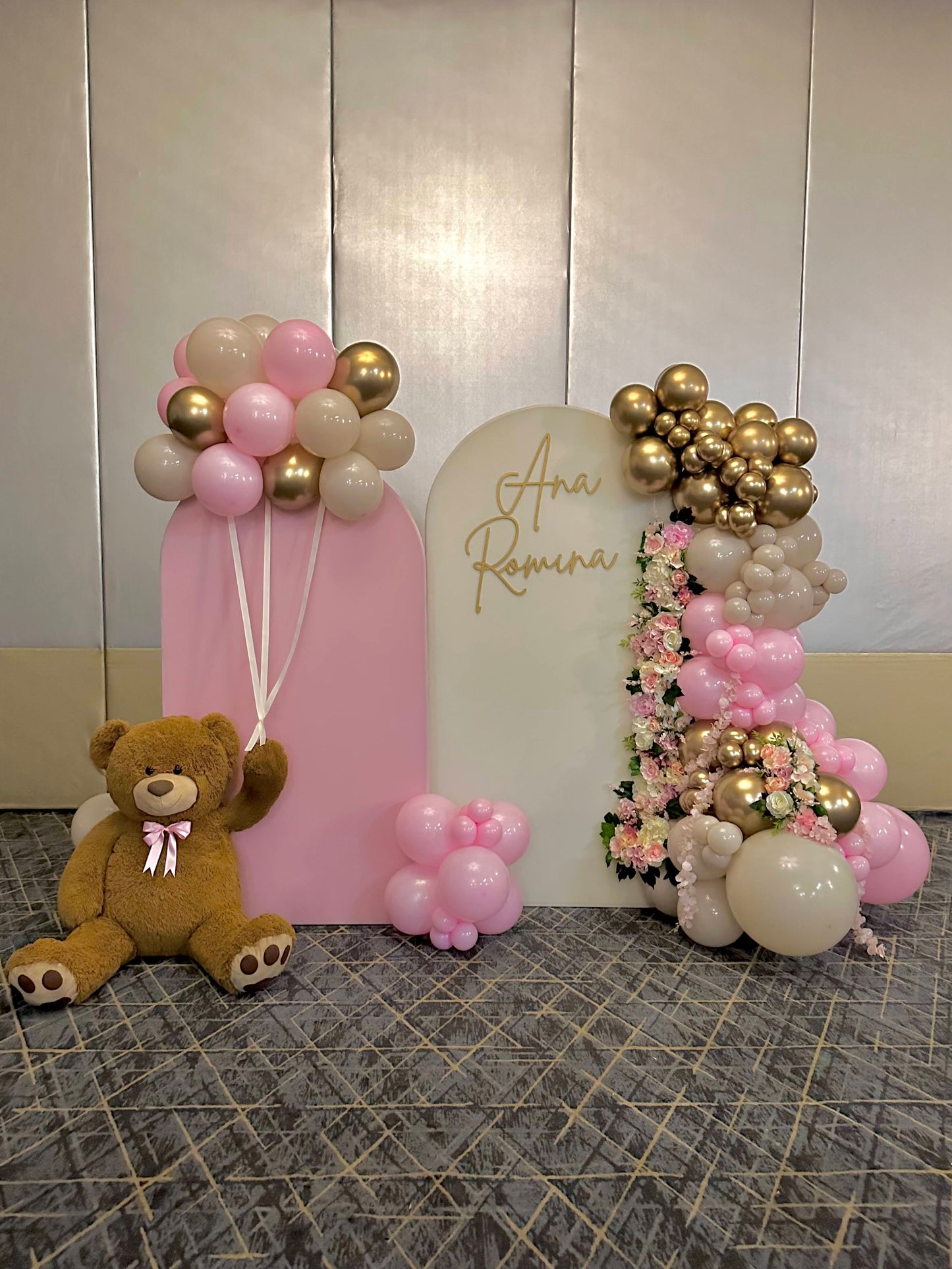 Set de 2 Mamparas Osito con Nube de Globos
