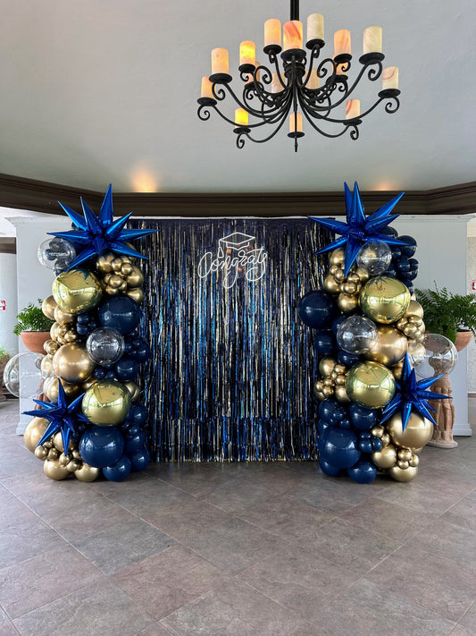 Back de Cortinas + 2 Columnas de Globos (GRAD)