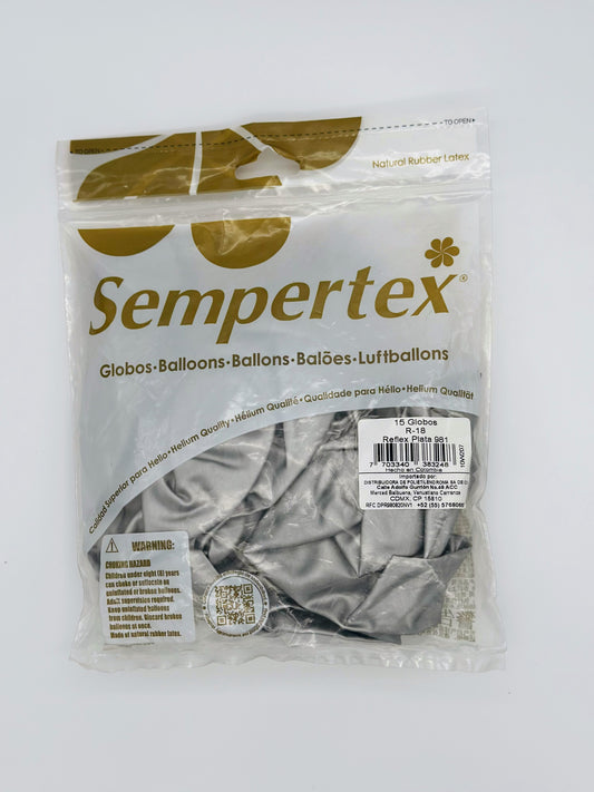 Reflex Plata 18" (Bolsa 15pzs) Sempertex