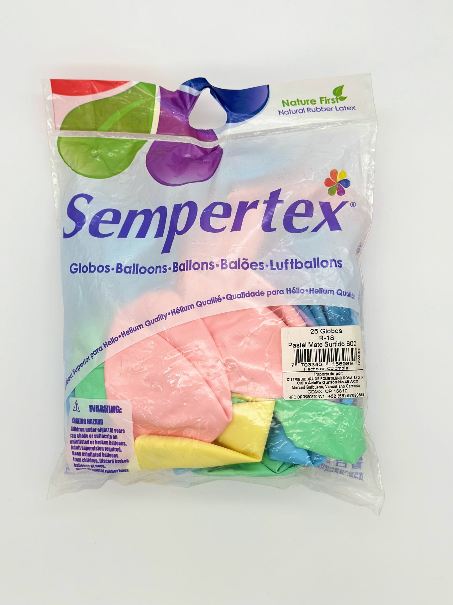 Pastel Mate 18" Sempertex (Bolsa 25pzs)