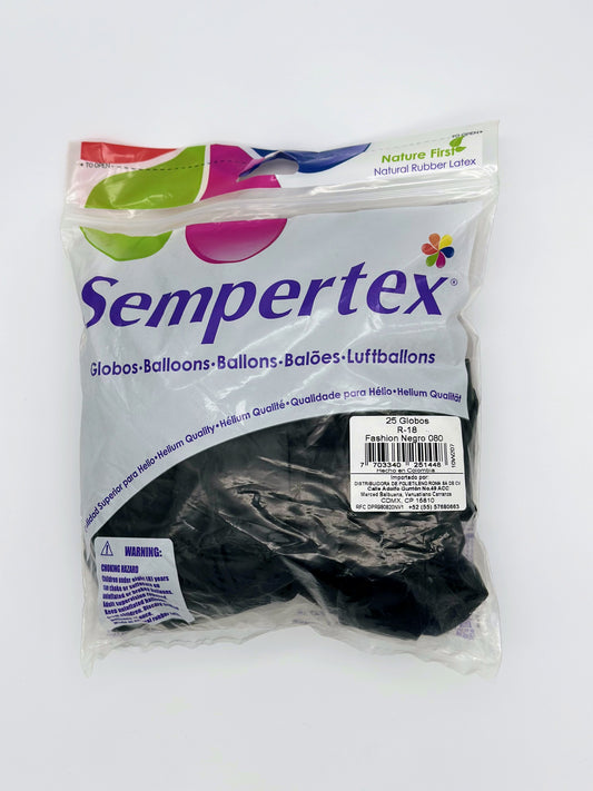 Fashion Negro 18" (Bolsa 25pzs) Sempertex