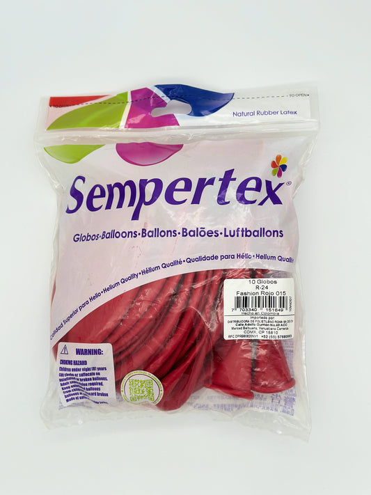 Fashion Rojo 24" (Bolsa 10pzs) Sempertex