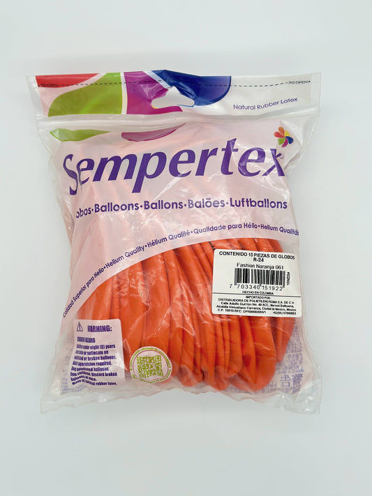 Fashion Naranja 24" (Bolsa 10pzs) Sempertex