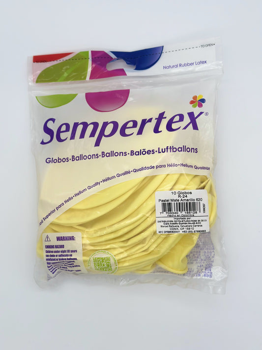 Pastel Mate Amarillo 24" (Bolsa 10pzs) Sempertex