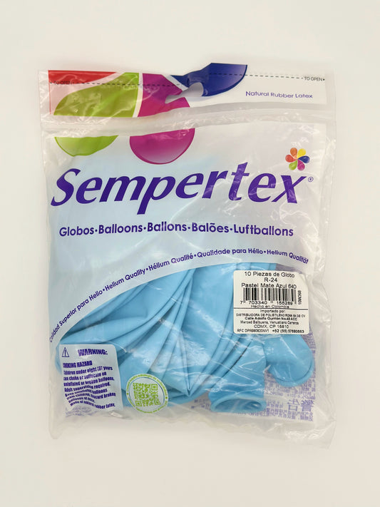 Pastel Mate Azul 24" (Bolsa 10pzs) Sempertex