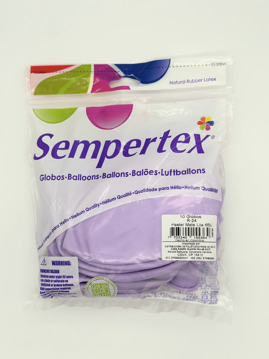 Pastel Mate Lila 24" (Bolsa 10pzs) Sempertex