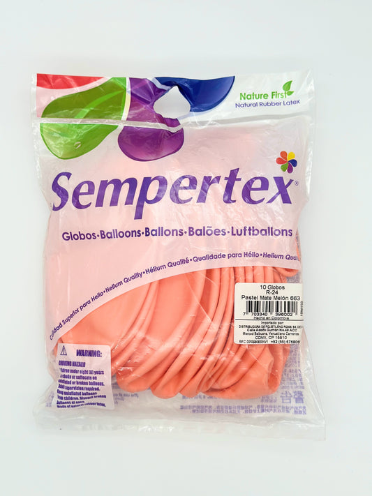 Pastel Mate Melón 24" (Bolsa 10pzs) Sempertex