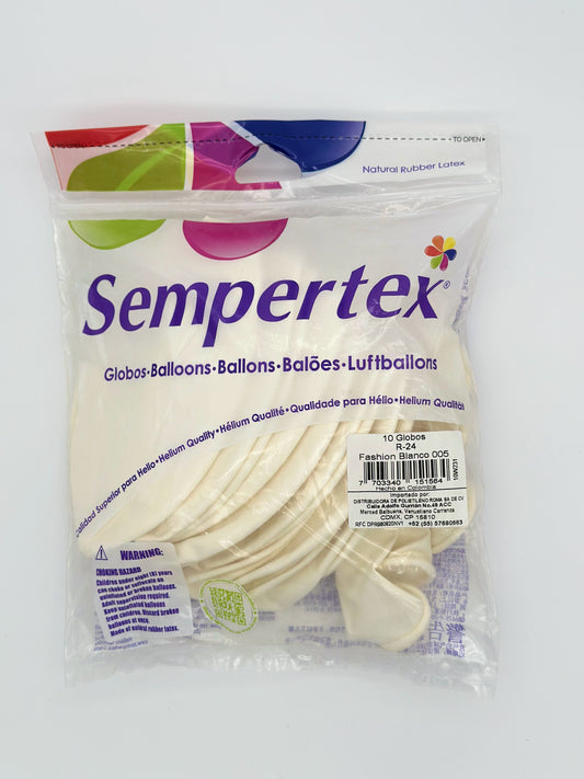 Fashion Blanco 24" (Bolsa 10pzs) Sempertex