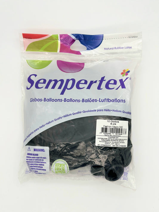 Fashion Negro 24" (Bolsa 10pzs) Sempertex